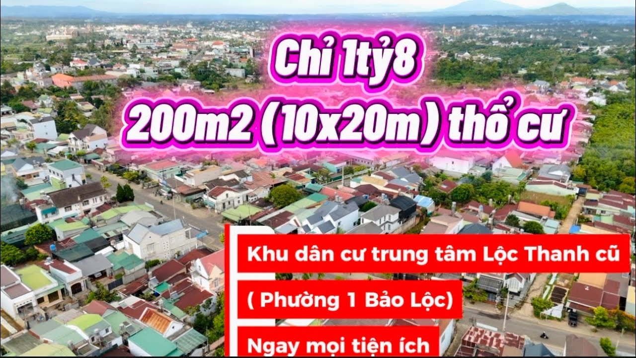 (506) Đất phường 1 Bảo Lộc! 200m2 chỉ 1tỷ8, KDC ngay mọi tiện ích