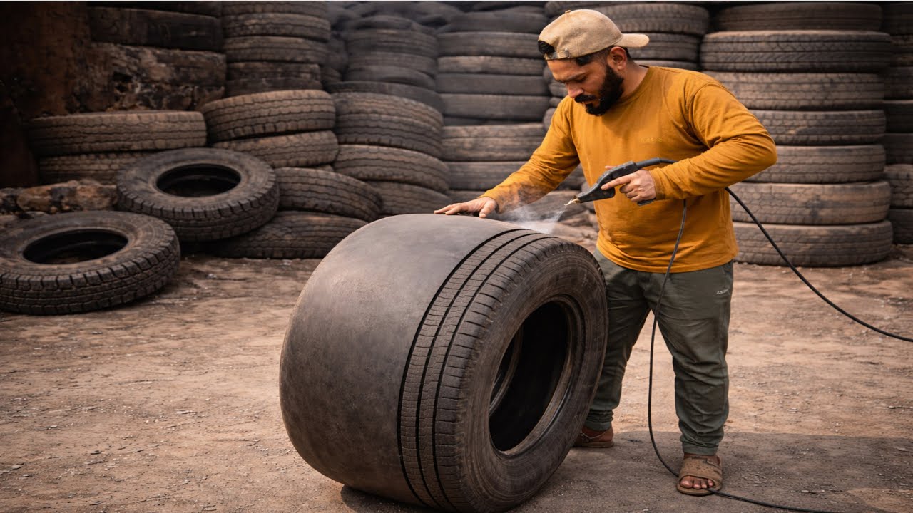 Old Tire Retreading Process | How Used Tires Are Restored In Local Workshop
