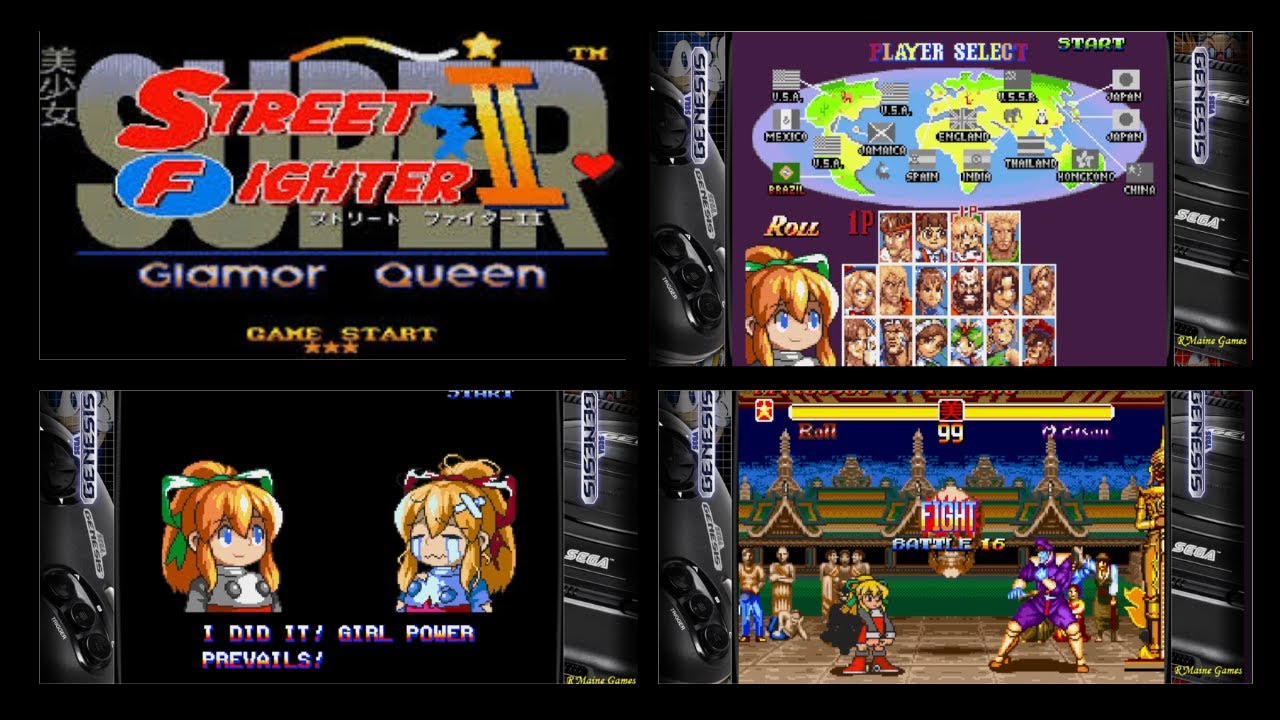 🎮 SUPER STREET FIGHTER II:  GLAMOR QUEEN - 💥ROLL💥 - ( HACK /  MEGA DRIVE  /  2024 )