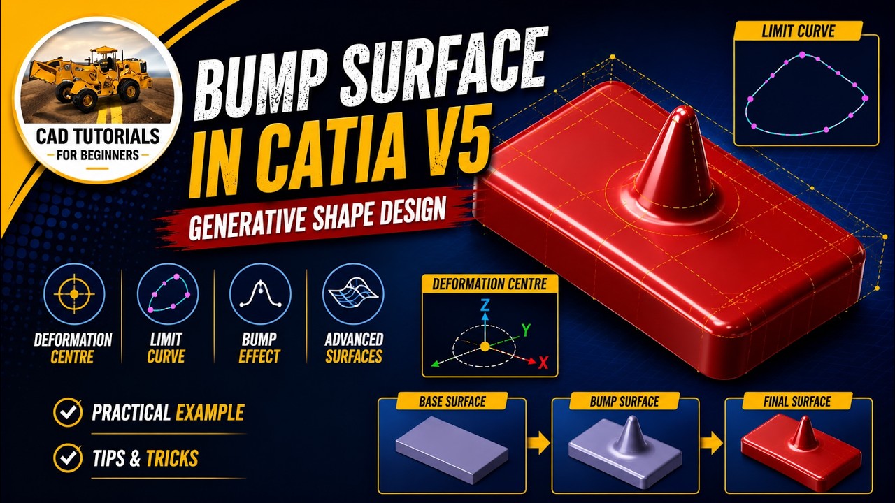 Bump surface I CATIA V5 I Deformation Centre I Limit Curve I Advanced Surfaces in CATIA