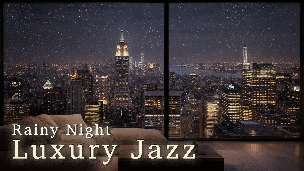 [4K] Rainy Jazz | New York City Penthouse Vocal Jazz | Above The City Jazz
