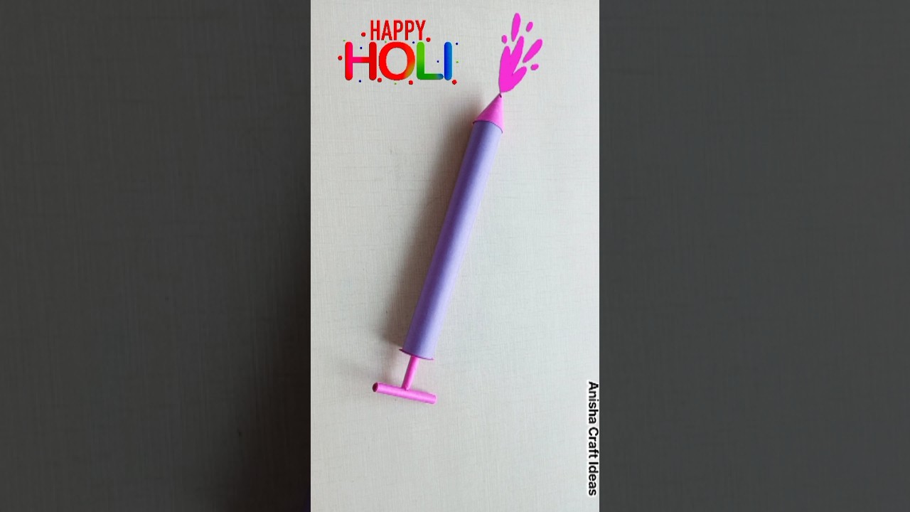 DIY holi pichkari |Holi craft ideas for pichkari with paper |Paper Pichkari Craft 