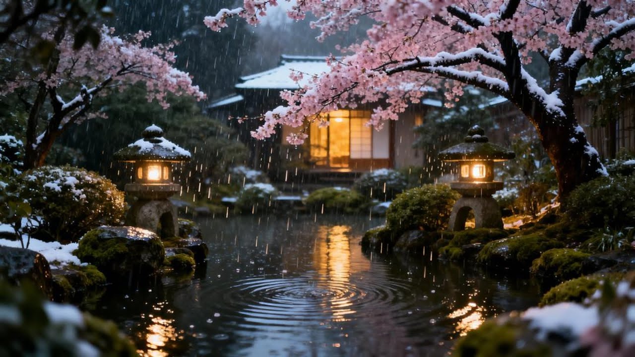 مطر هادئ مع بيانو ناعم لصفاء الذهن