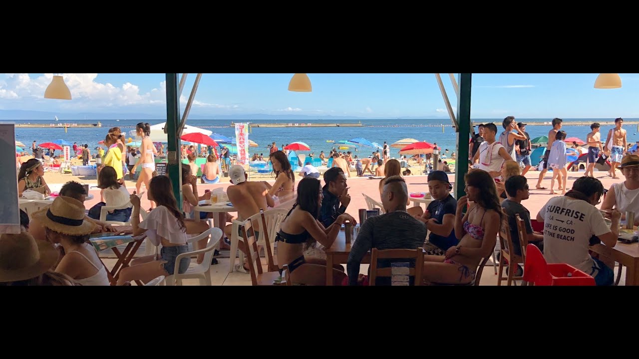 Checking out SUMA BEACH KOBE -NO SWIMMING IN AUGUST 2020#Sumabeach#Japanesebeach#Kobebeach