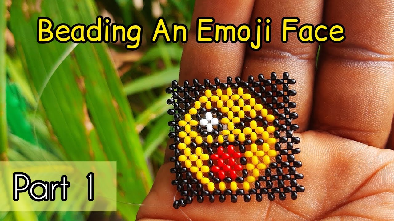 Winking Tongue-Out Emoji Beaded Face 😜 | RAW Pattern with Seed Beads (Part 1)