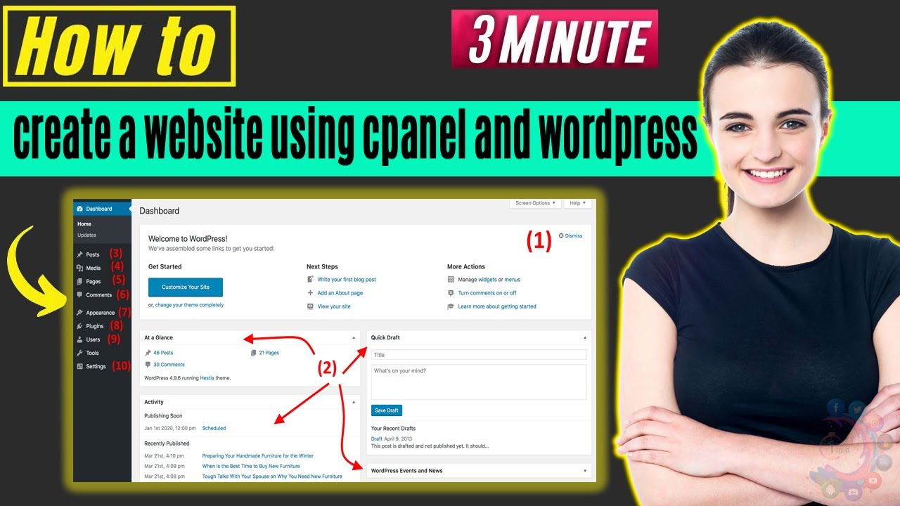 Как создать веб-сайт с помощью cPanel и WordPress в 2026 году