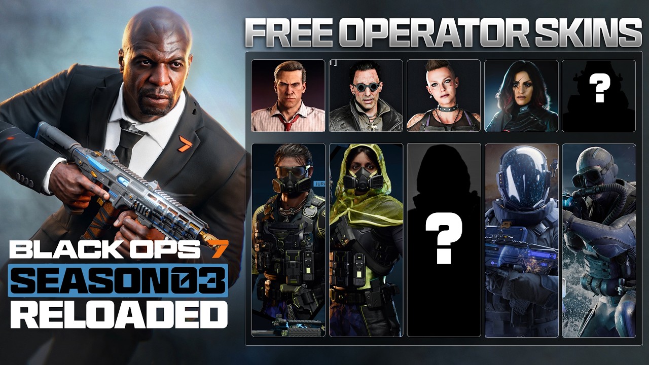 Получите более 10 бесплатных скинов для оперативников в Black Ops 7 Season 3 Reloaded! (Бесплатны...