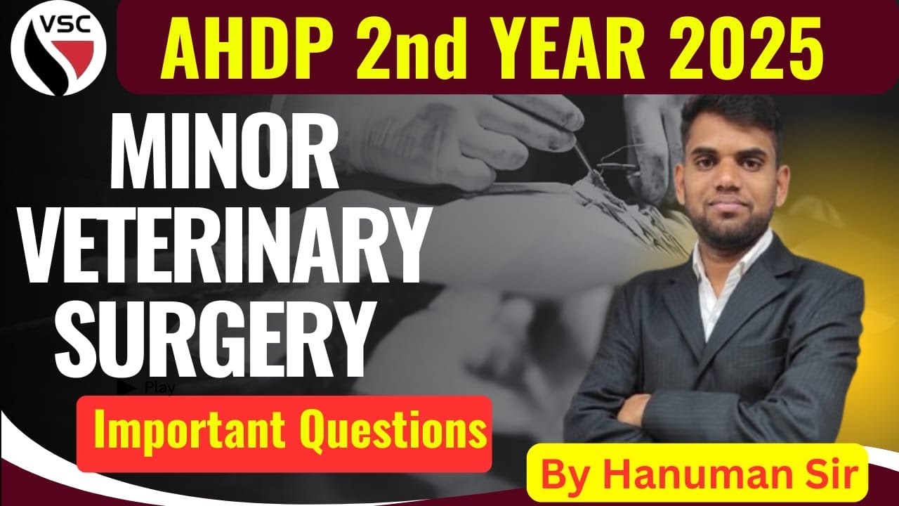 Ahdp 2nd Year 2025 | Minor Veterinary Surgery | Ahdp 2d Year Old Paper Solution | By Hanuman Sir