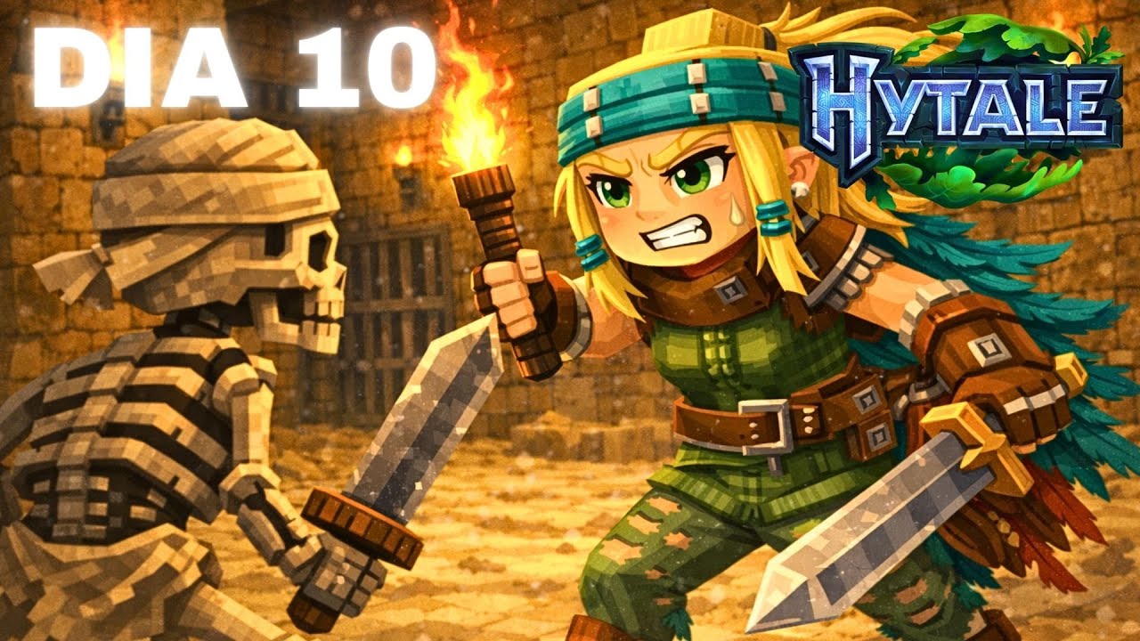 HYTALE - Dia 10: LUTANDO Contra ESQUELETOS AMALDIÇOADOS e Minerando THORIUM e PRATA!
