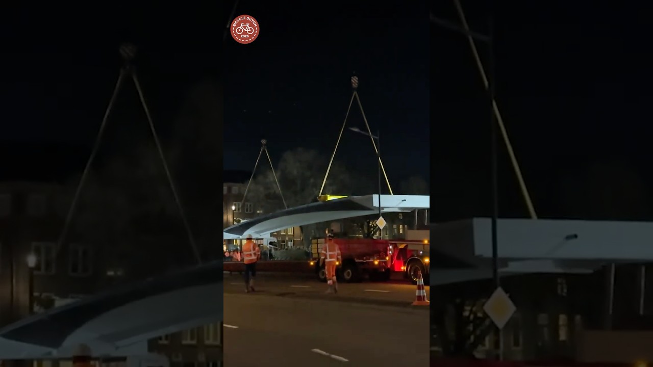 A new cycling bridge arrived in 's-Hertogenbosch (NL)