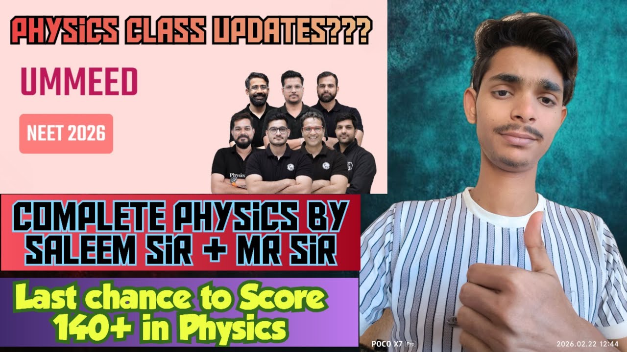 UMMEED Physics Update || Saleem Sir || MR Sir || Complete Physics in 10 Days NEET 2026