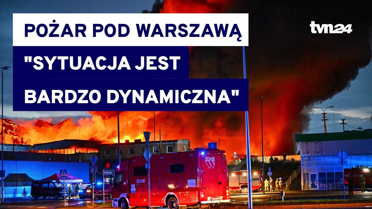 Ogromny pożar pod Warszawą. Pali się hala produkcyjna w Mińsku Mazowieckim. Na miejscu nasz reporter