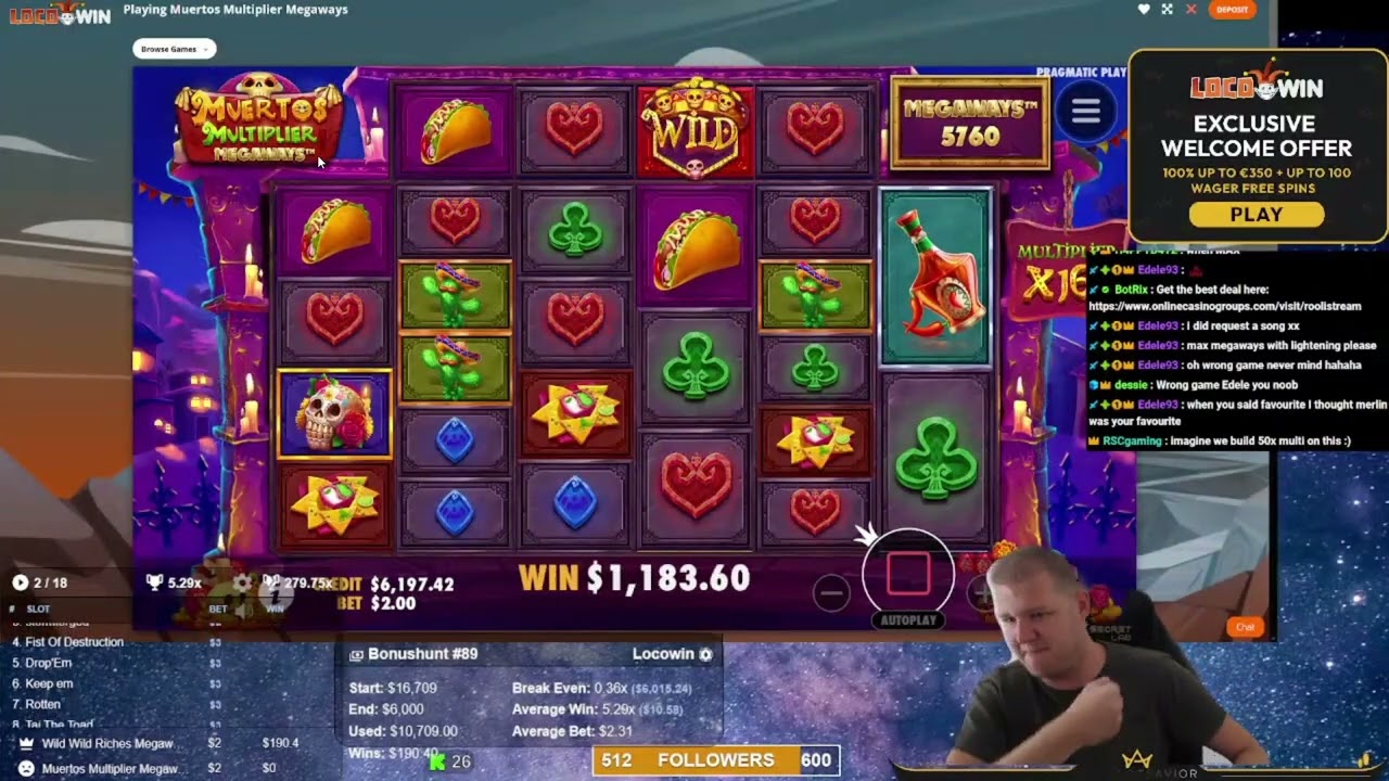 ⚡Amazing Muertos Multiplier Megaways Slot Win (1,278x)!!
