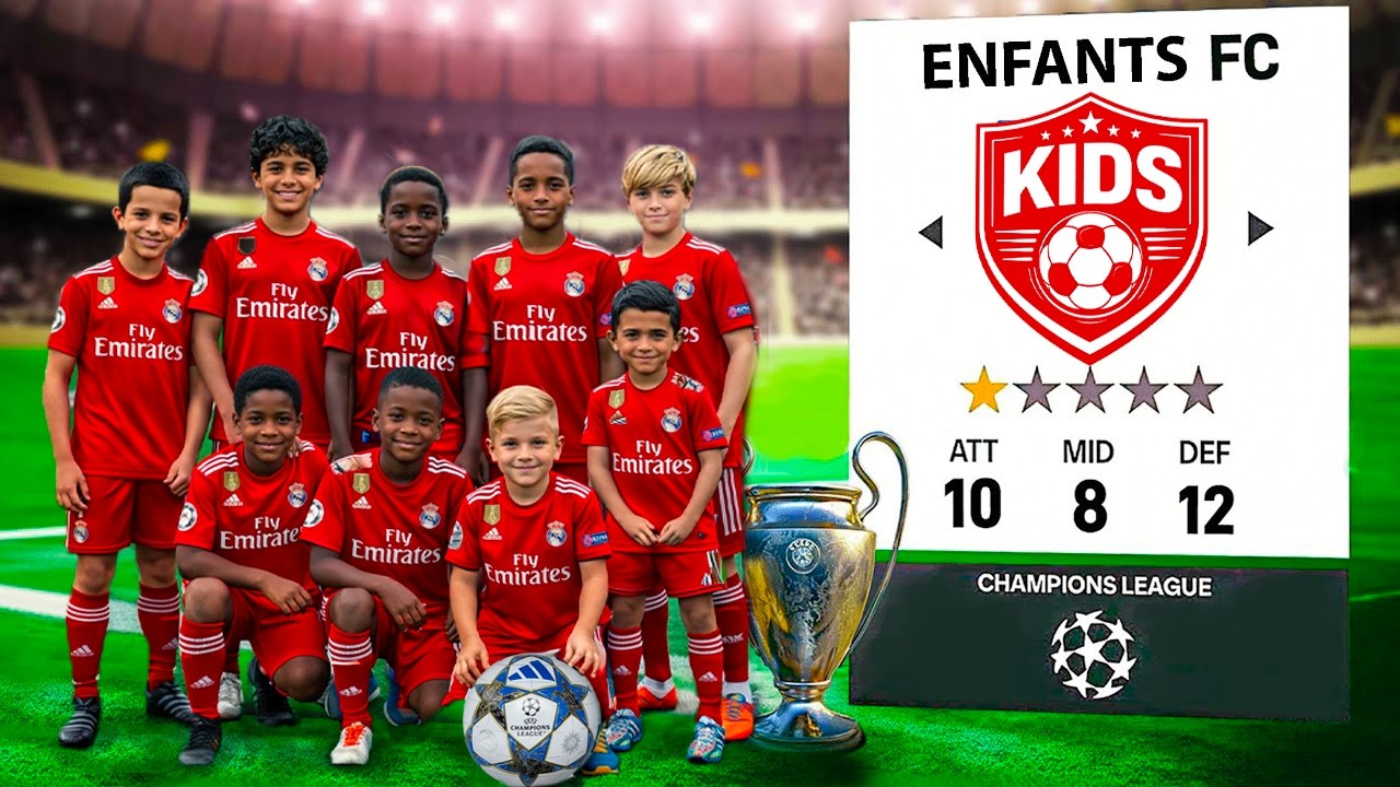 GAGNER la LIGUE DES CHAMPIONS avec UNE ÉQUIPE D'ENFANT sur FC25 !