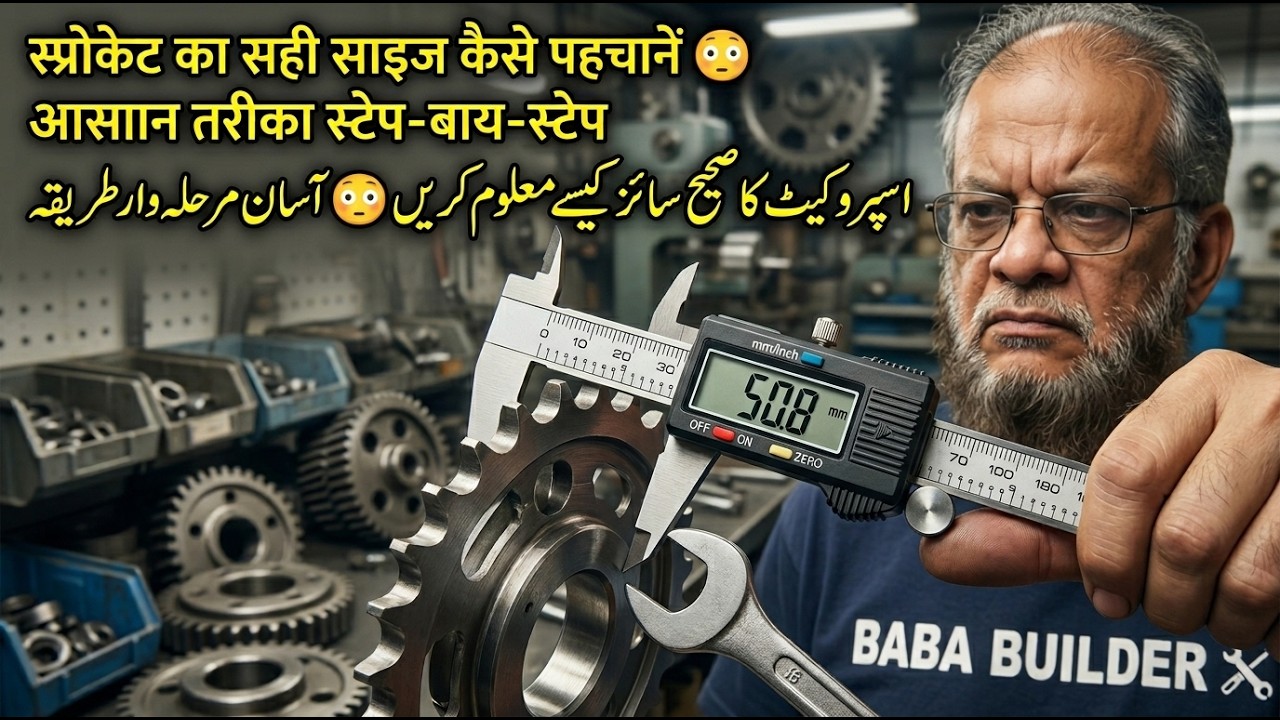 How to Find sprocket size स्प्रोकेट के आकार की पहचान कैसे करें  اسپروکیٹ کا سائز کیسے معلوم کریں