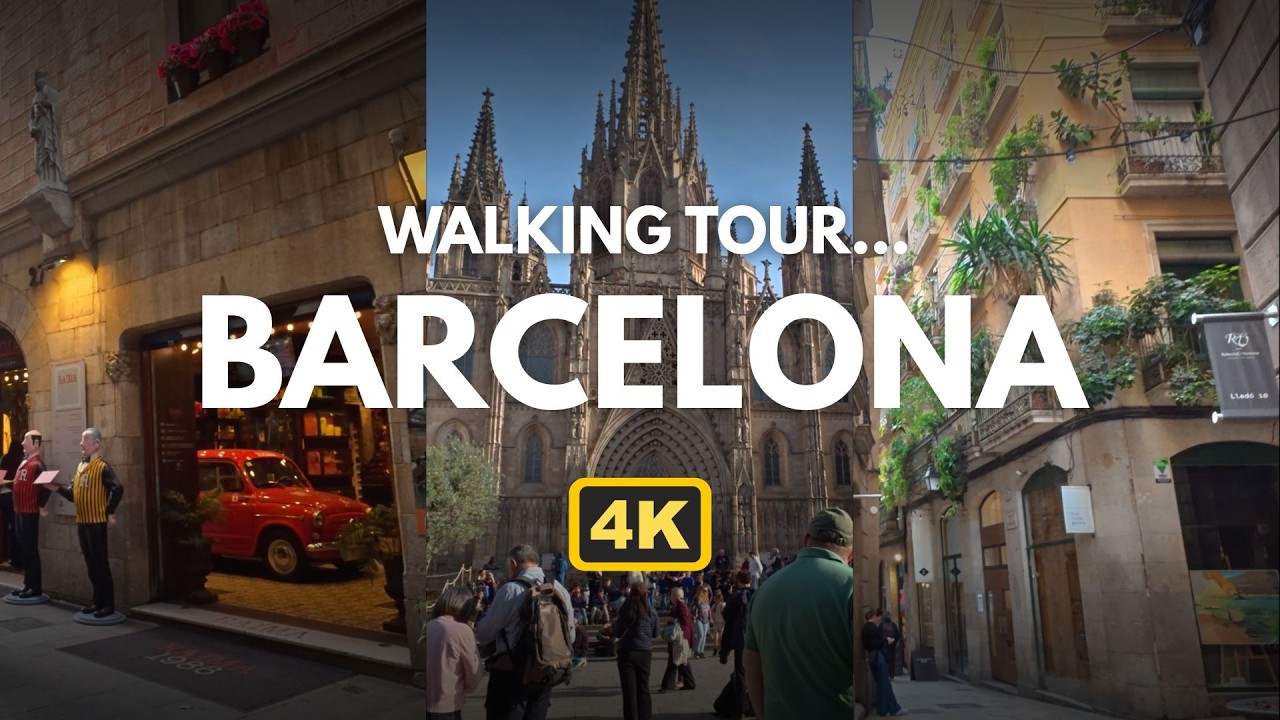 Barcelona Walking Tour - Barrio Gótico & Las Ramblas 🇪🇸 4K POV