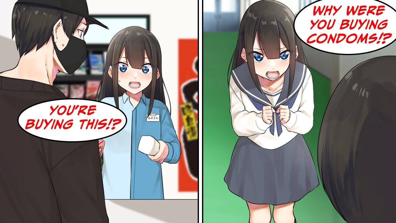 [Manga Dub] I went to buy condoms for my sister, but the class president was the cashier... [RomCom]