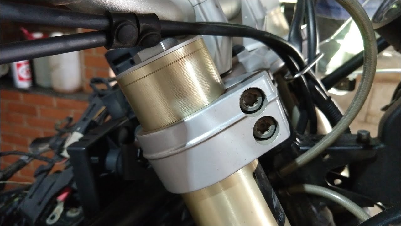 rebaixar suspensão dianteira, dica de regulagem da altura BMW F800