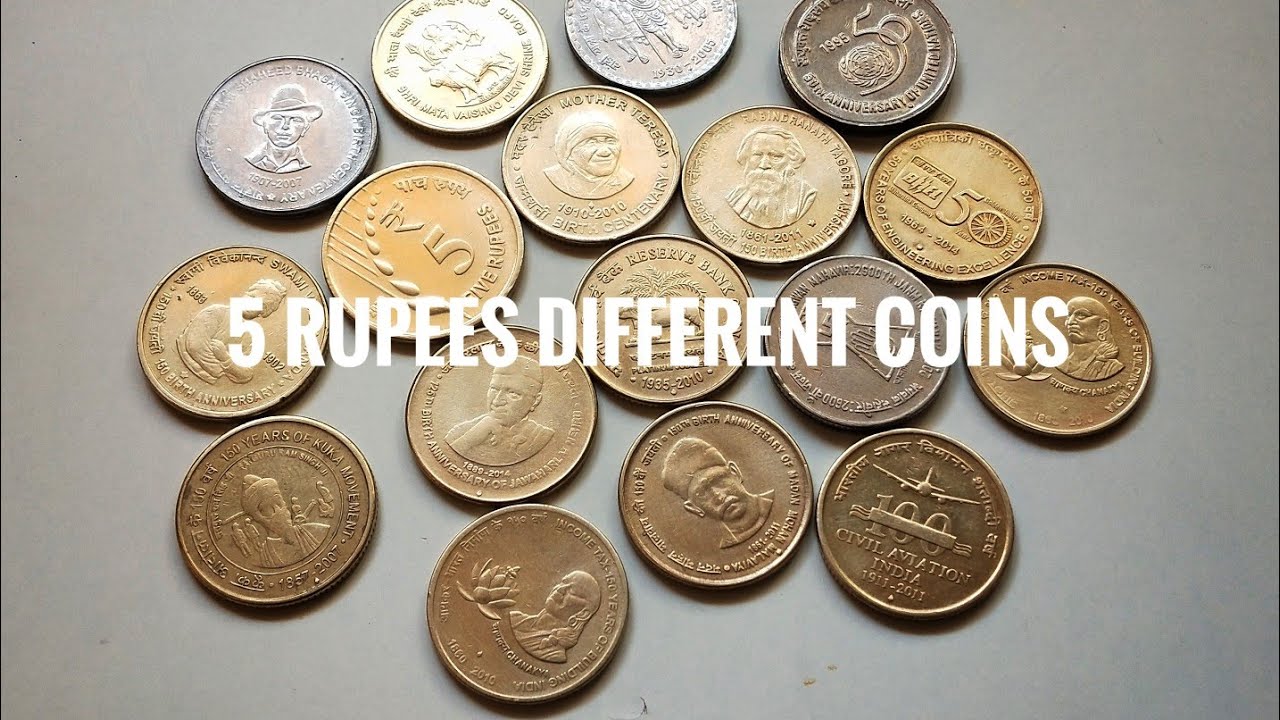 Rare 5 Rupees Commemorative Coins Collection | Indian Coins Collection | 5 Rupees Different Coins
