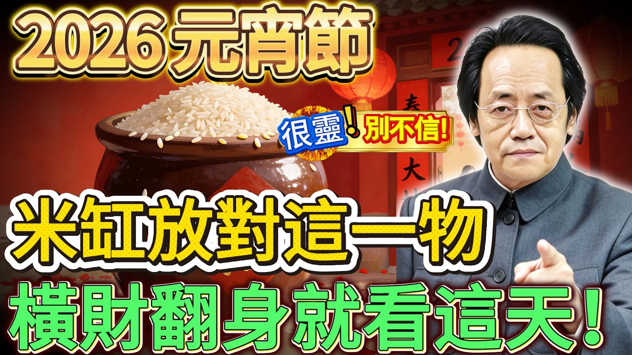 2026 丙午馬年元宵節「米缸種金」秘儀：放對這一物，橫財翻身就看這一天！ #倪海廈 #養生 #財運 #運勢 #2026年 #元旦 #易經 #過年 #元宵節