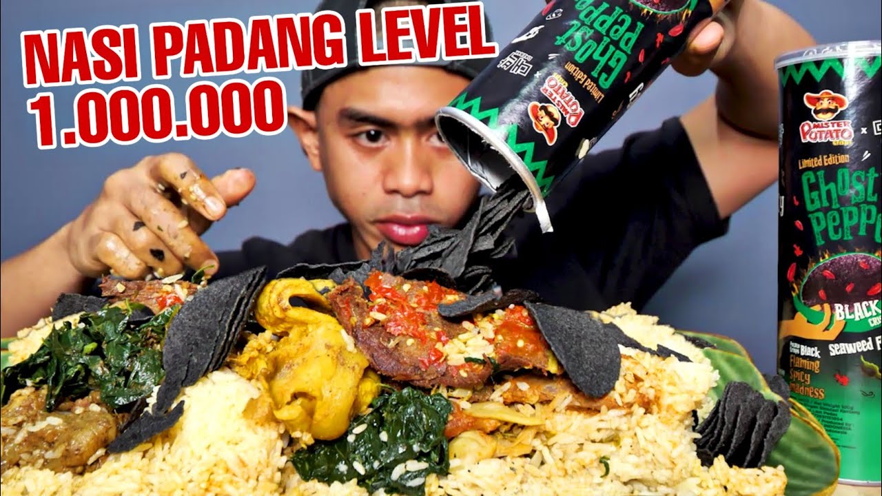 MUKBANG 5 BUNGKUS NASI PADANG PAKE GHOST PEPPER LV 1.000.000