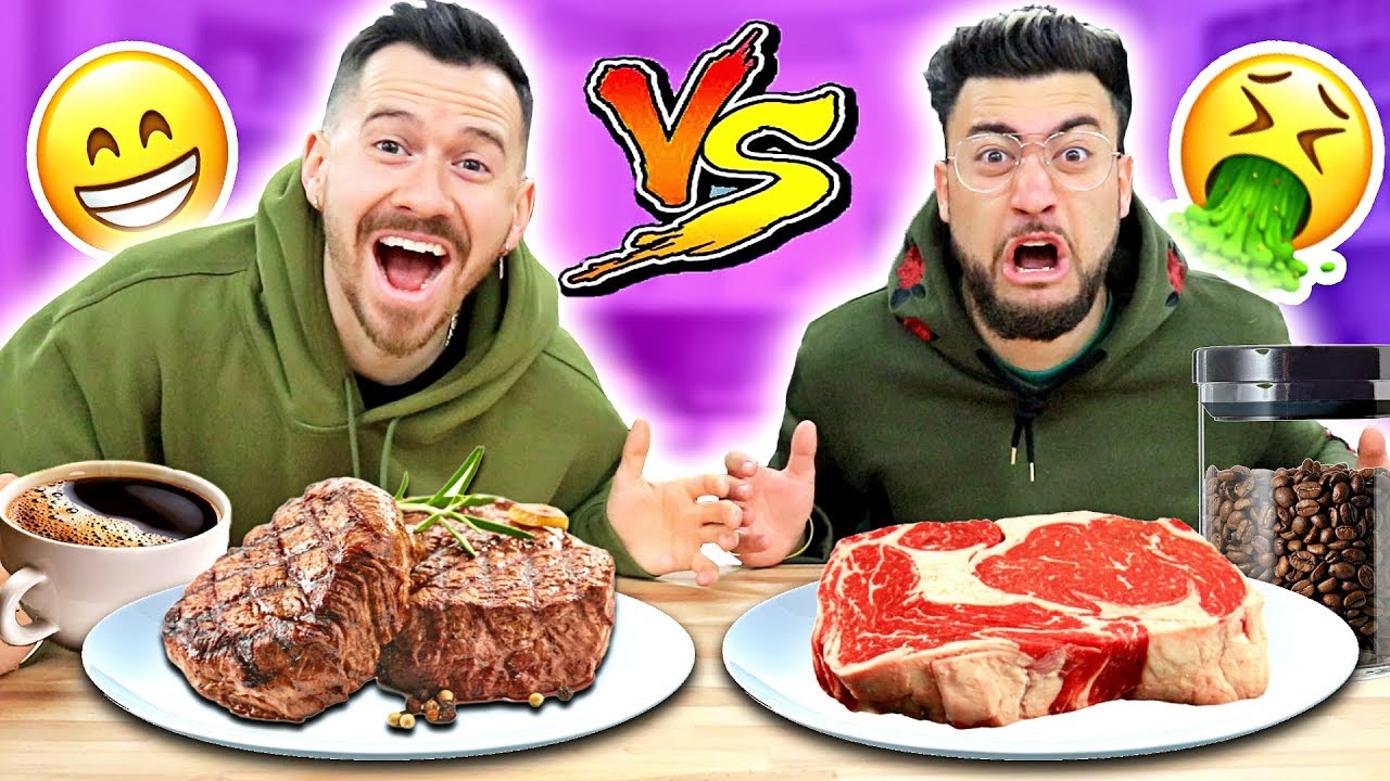 RAW VS. COOKED FOOD CHALLENGE !! 🥩 (ft. ITSYEBOI)