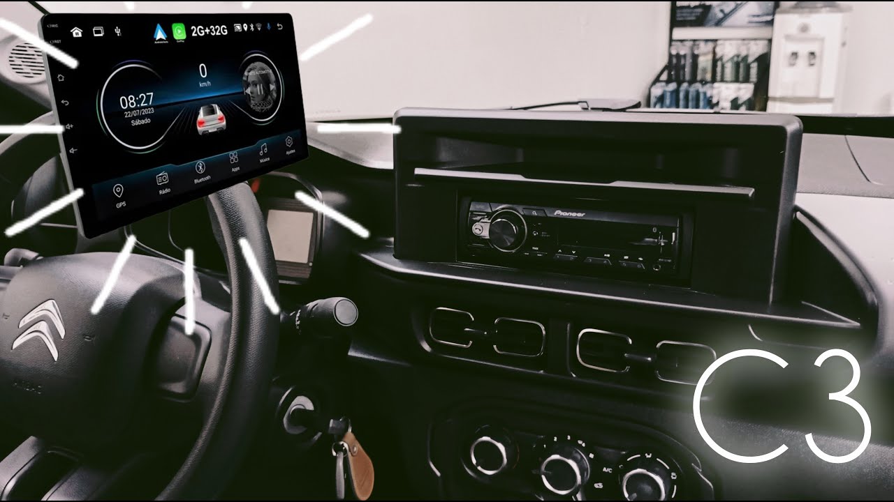 Instalando Multimídia 9 POL no NOVO C3! Melhorou o visual e o Som!!!