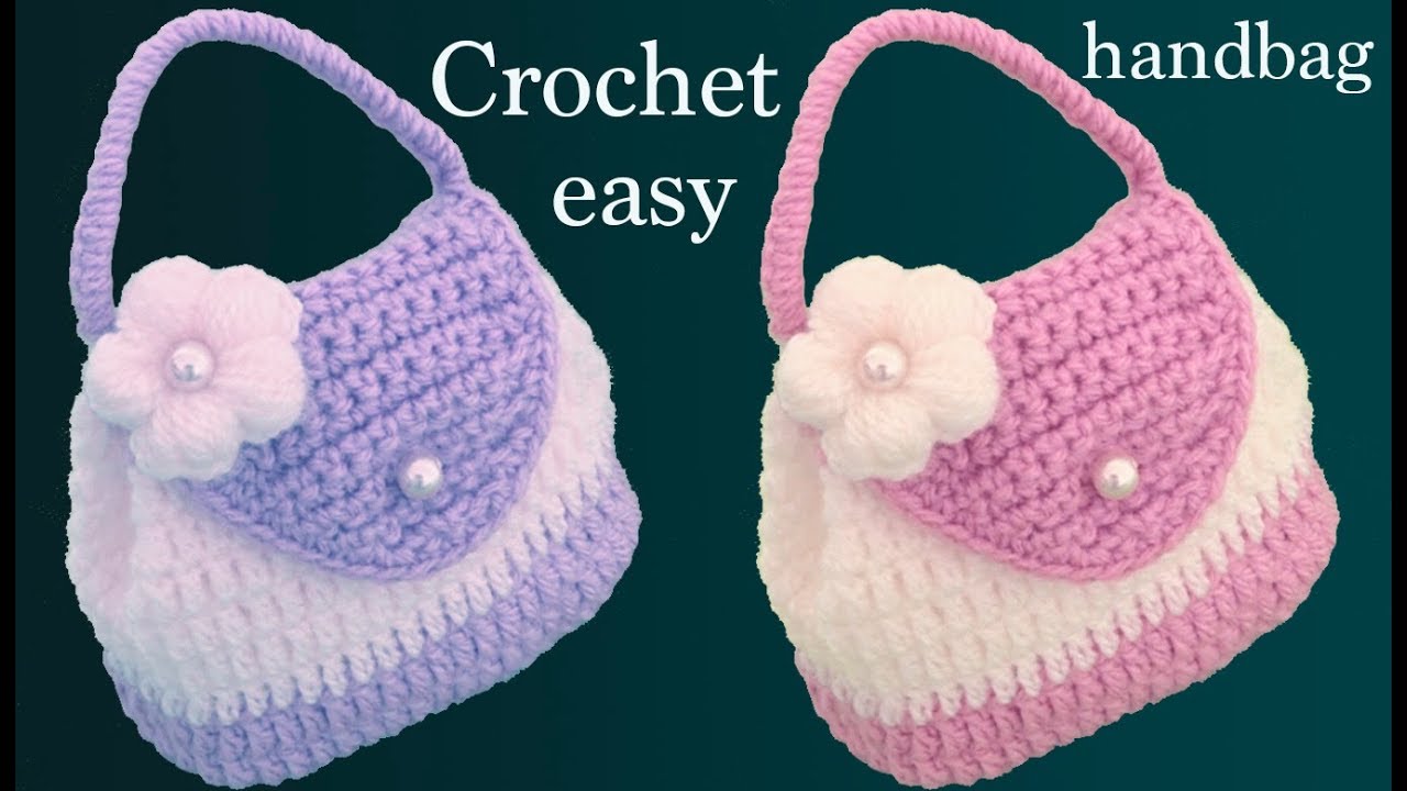 Bolso monedero a Crochet con flor punto 3D tejido tallermanualperu