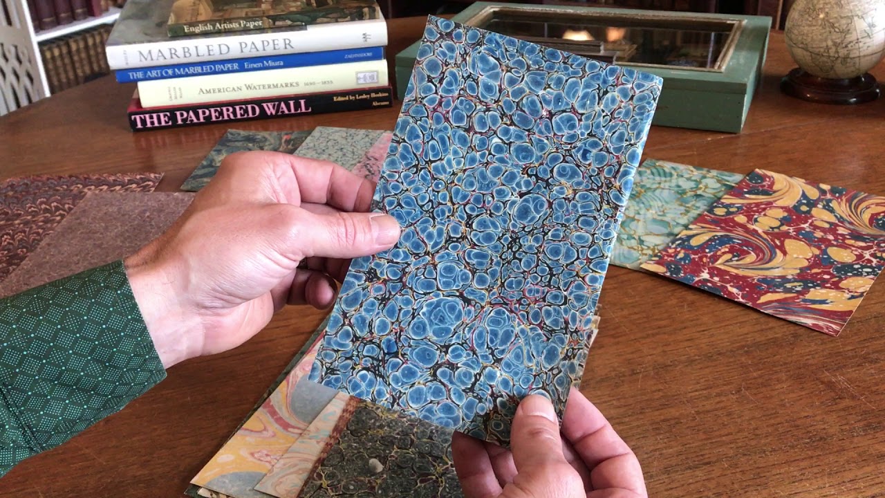 old Marbled Paper lot of 20 antique lovely sheets made 1732-1890's