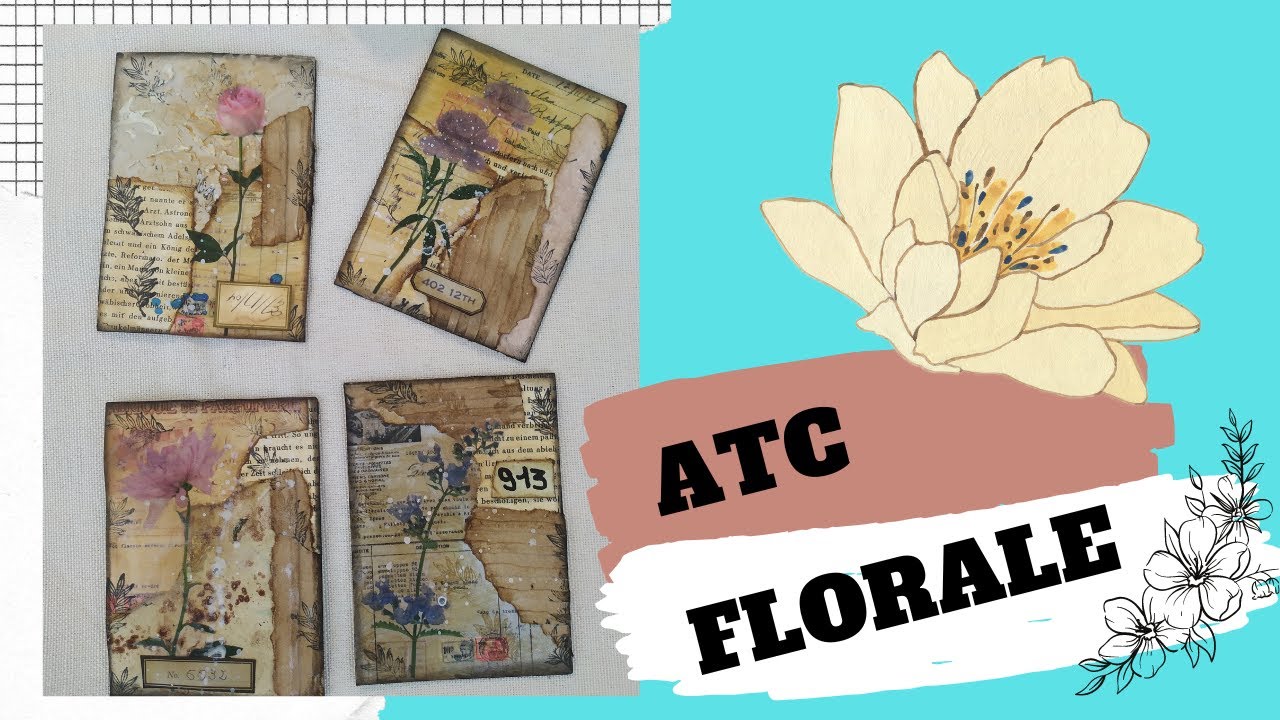 comment utiliser ses chutes de papier et ses stickers fleurs (ATC) Artist Traiding Cards