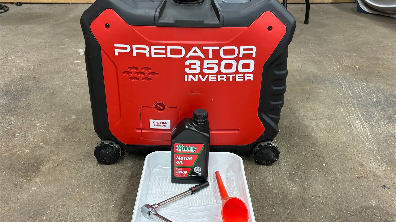 2 minute Oil Change on a Harbor Freight Predator 3500 Watt Inverter / Generator