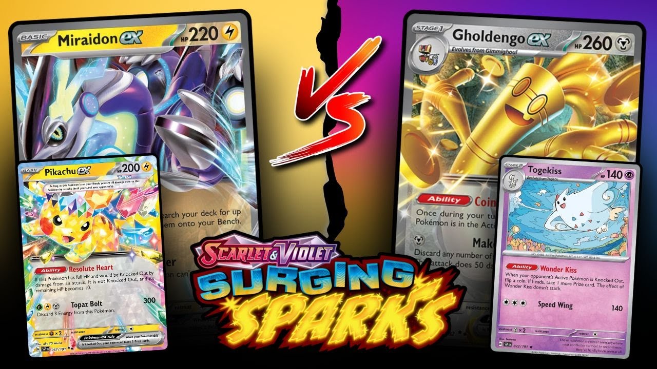 Miraidon ex vs. Gholdengo ex | Surging Sparks Pokemon TCG Gameplay