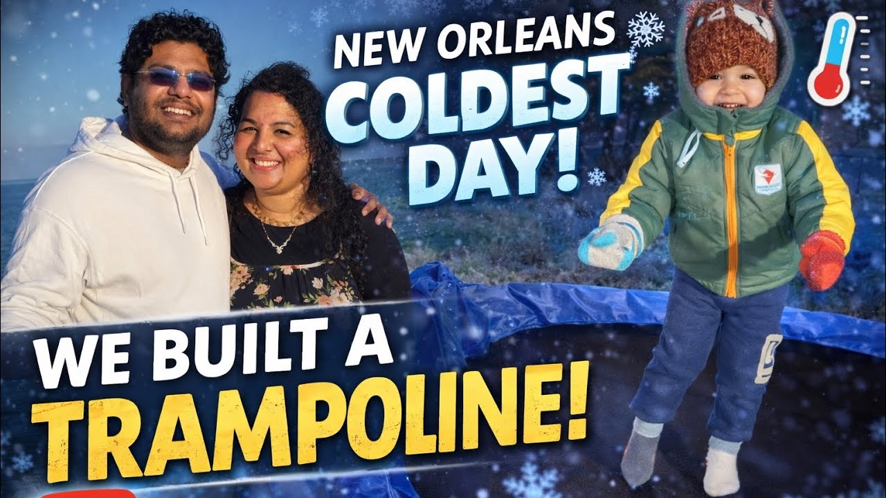 “Coldest Day in New Orleans… Trampoline Build Challenge”