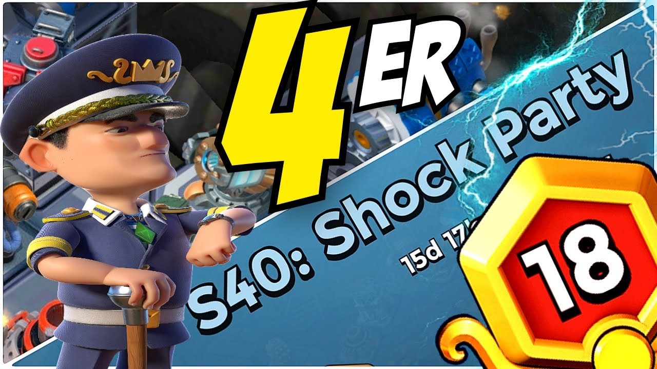 Boom Beach WARSHIPS Season 40: Shock Party ⚡ // 2, 3, & 4 ER [Ranks➡ 10, 17, & 18]