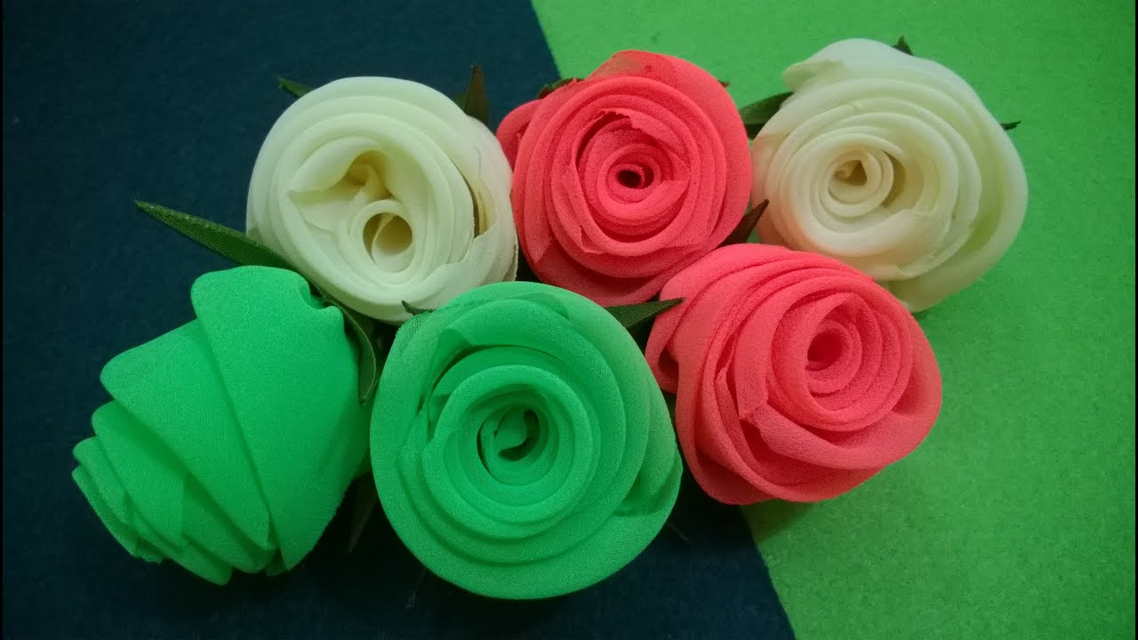 D.I.Y. Neon Chiffon Fabric Roses | MyInDulzens