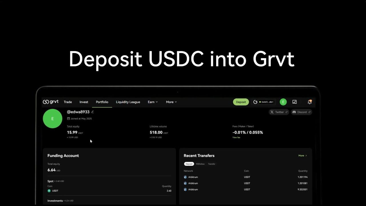 How to deposit USDC into Grvt