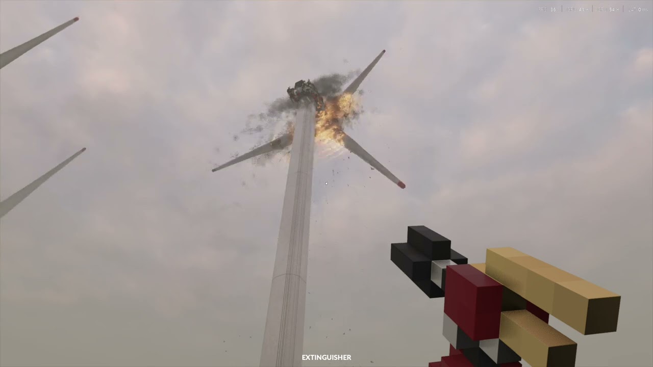 Satisfying video of Windmill on fire in teardown!