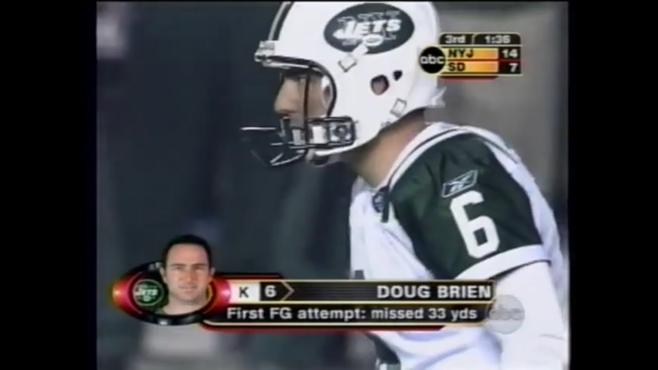 AFC Wild Card - New York Jets @ San Diego Chargers - Jan. 8, 2005 - Justin McCareins, Doug Brien