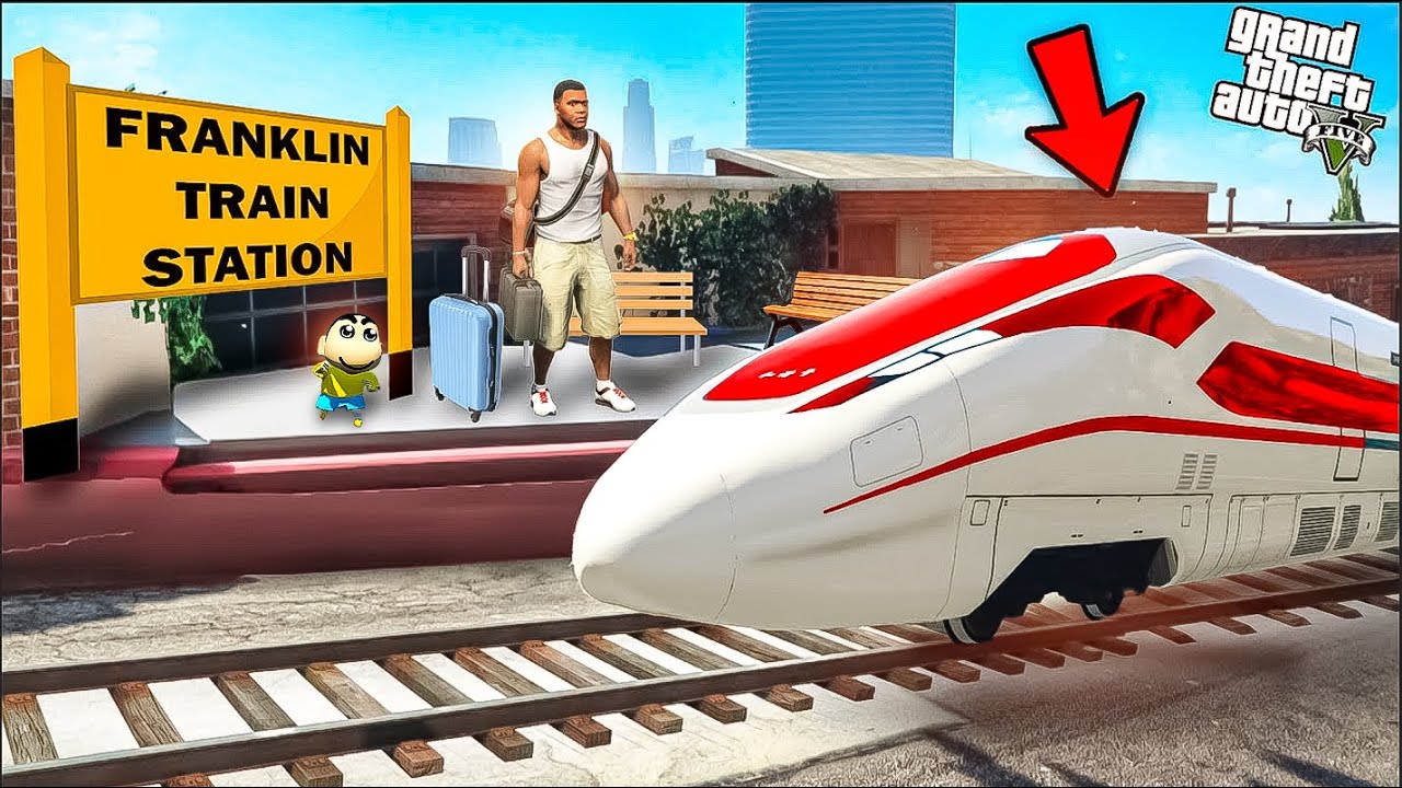 GTA 5 : I Made Franklin Train Station In Front Of Franklin's House in GTA 5 in Telugu