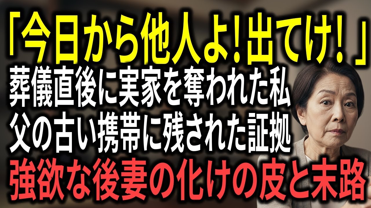 死んだ父の古い携帯を充電したら、強欲な後妻の化けの皮が剥がれた。葬儀後「今日から他人よ！出てけ」と私を追放した女の、身の毛もよだつ正体と末路