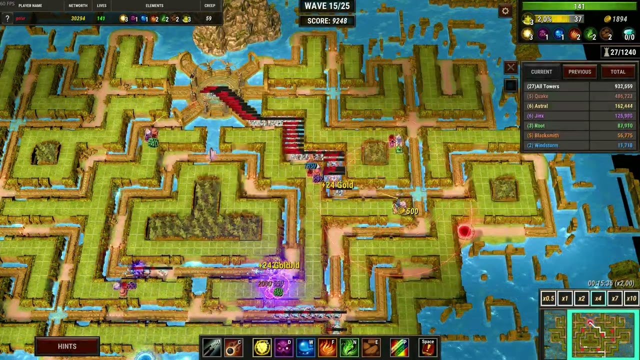 Element TD 2 Level 23 Sinking Atlantis