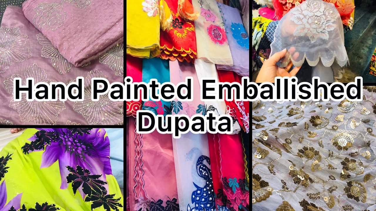 Hand Painted Emballished Dupatta | Designer Dupatta Design | Gora Bazaar Saddar Peshawar