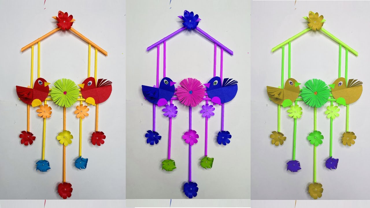 Paper Wall Hanging Flower Decoration | Wall Decor Craft Ideas