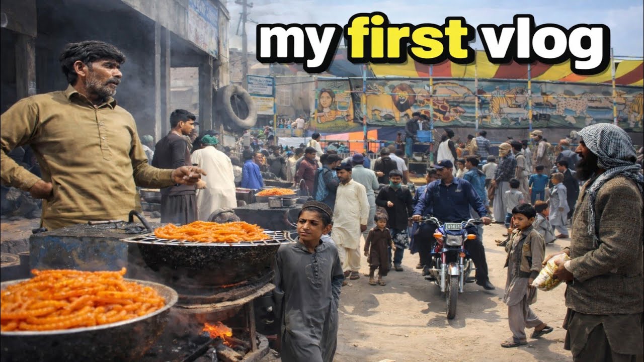 My First Vlog | Pakistani Street Food & Village Mela | Desi Bazaar Vlog 🇵🇰 