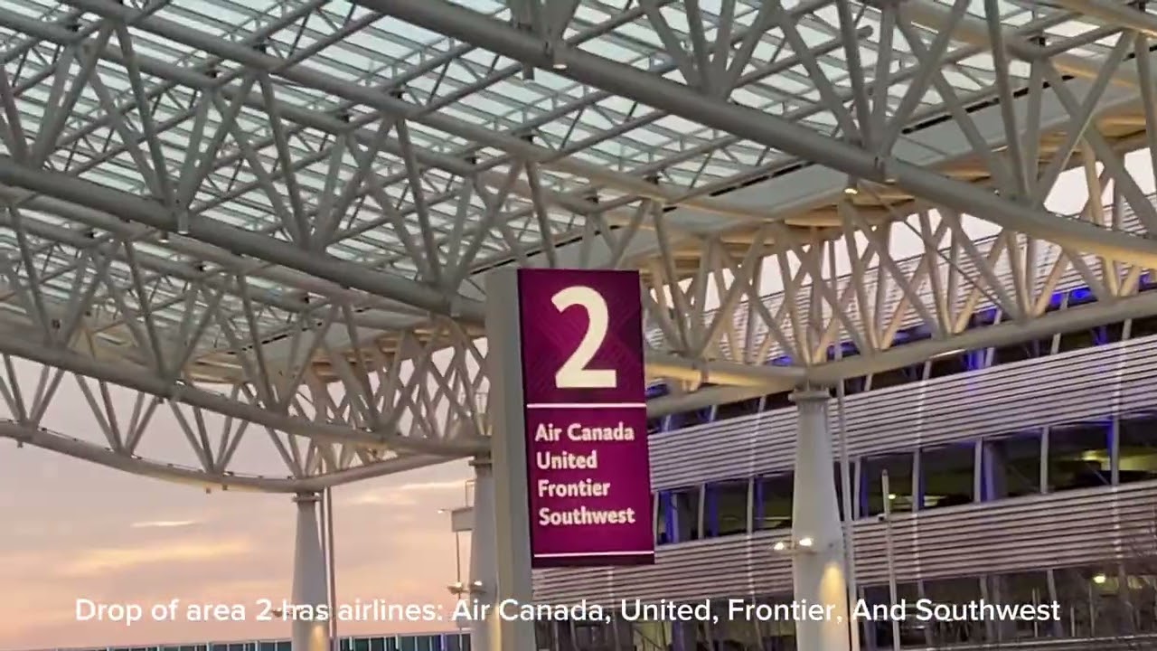 CLT airport outside pick up and drop off area - walkthrough- before security