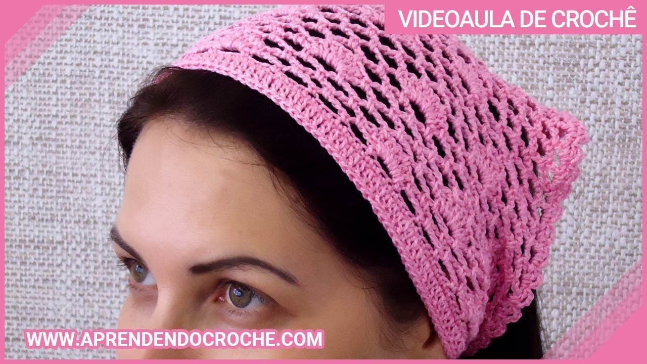 Lenço de Crochê para Cabeça - Aprendendo Crochê