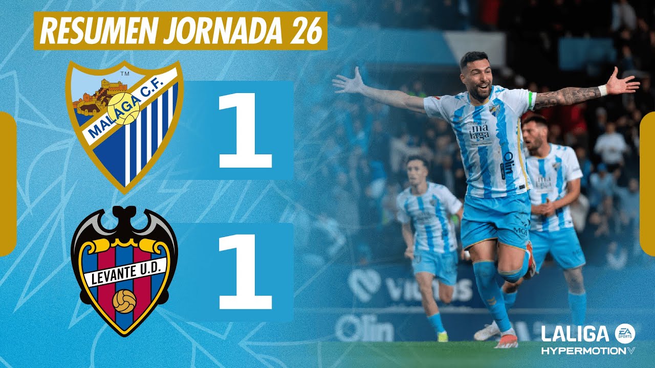 MÁLAGA CF 1-1 LEVANTE UD  | RESUMEN JORNADA 26 LALIGA HYPERMOTION