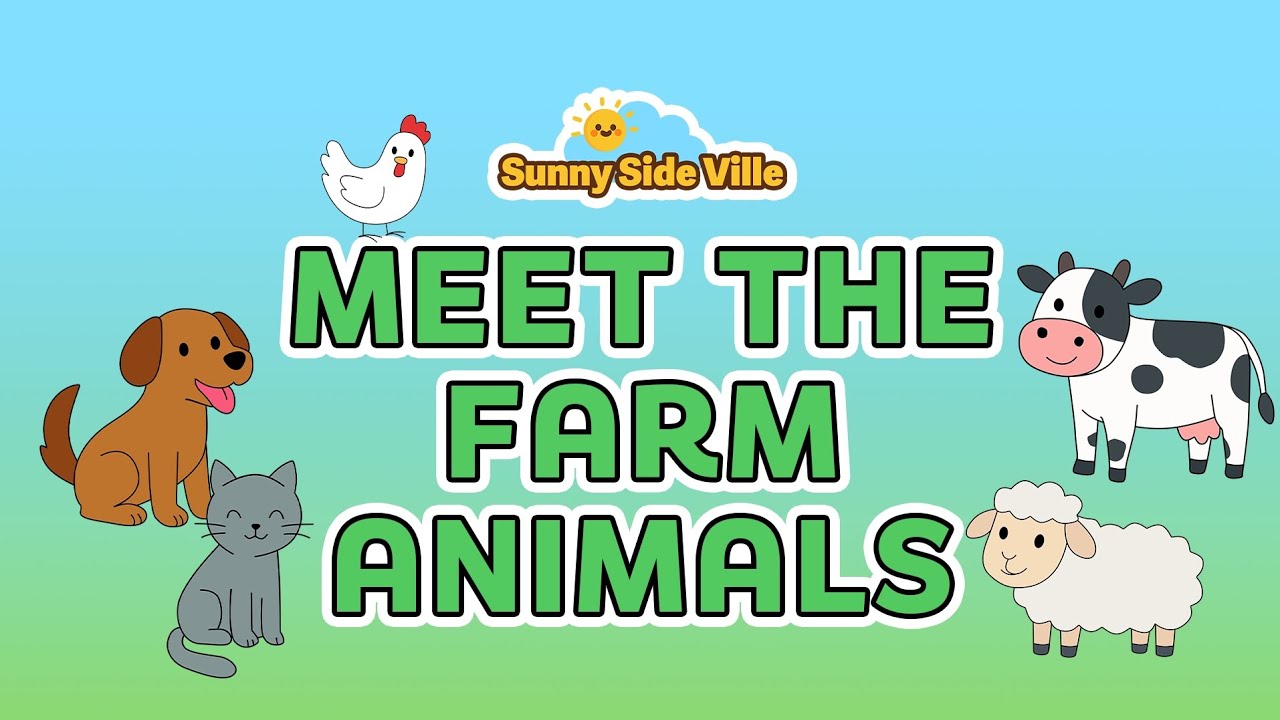 Farm Animal Sounds 🐶🐱🐮 | Learn Animals & Sounds | Sunny Side Ville