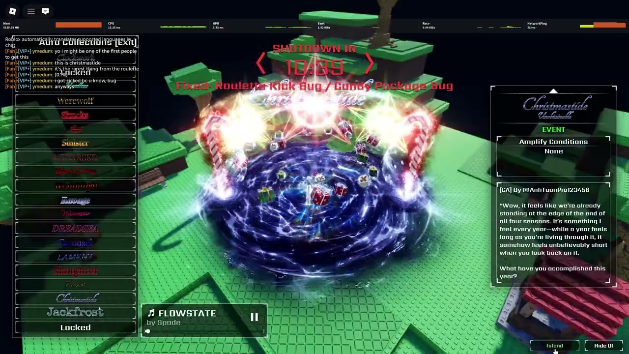 CHRISTMASTIDE  SHOWCASE (rarest in the roulette) sols rng christmas 2025