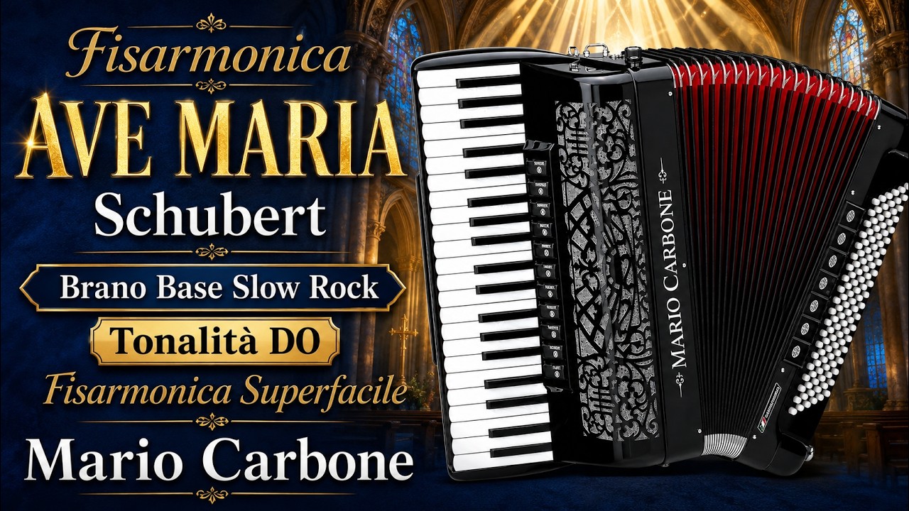 Fisarmonica - AVE MARIA  - Schubert - Brano Base Slow Rock - Tonalità DO - Fisarmonica Superfacile